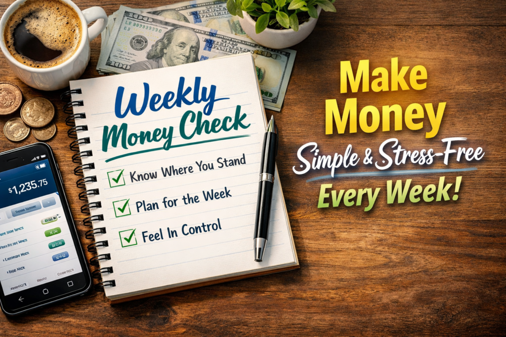 weekly money check, make money simple and stress free every week.
